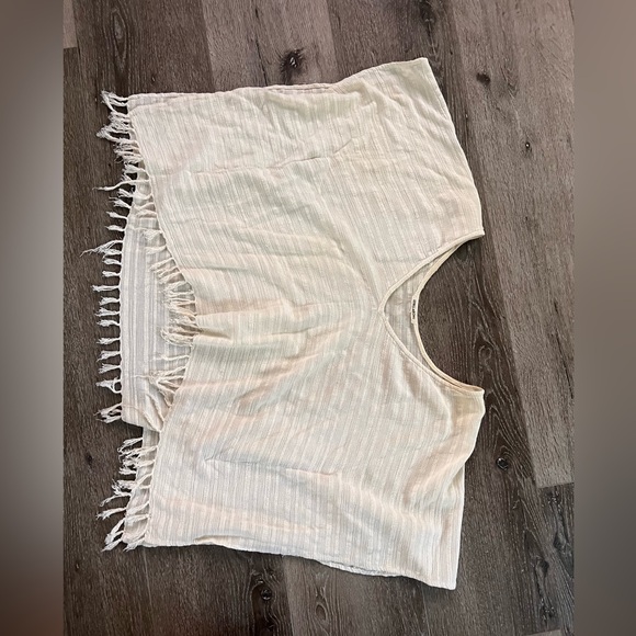 Billabong Cropped Fringe Poncho Cover Up Tunic Top - Picture 2 of 3